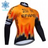 Wielershirt 2024 Efapel Lange Mouw Winter Thermal Fleece Oranje